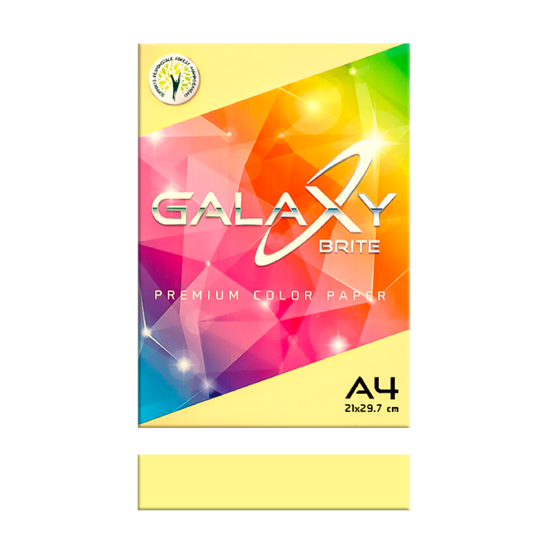 Galaxy Brite A4 Premium Color Paper, Yellow, 80gsm, 500Sheets/Ream