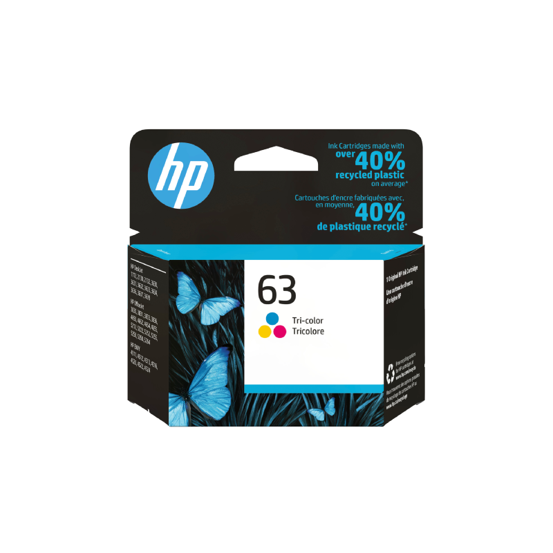 HP 63 Tri-Color Ink Cartridge (F6U61AN)