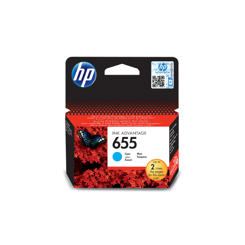 HP 655 Cyan Ink Cartridge (CZ110AE)