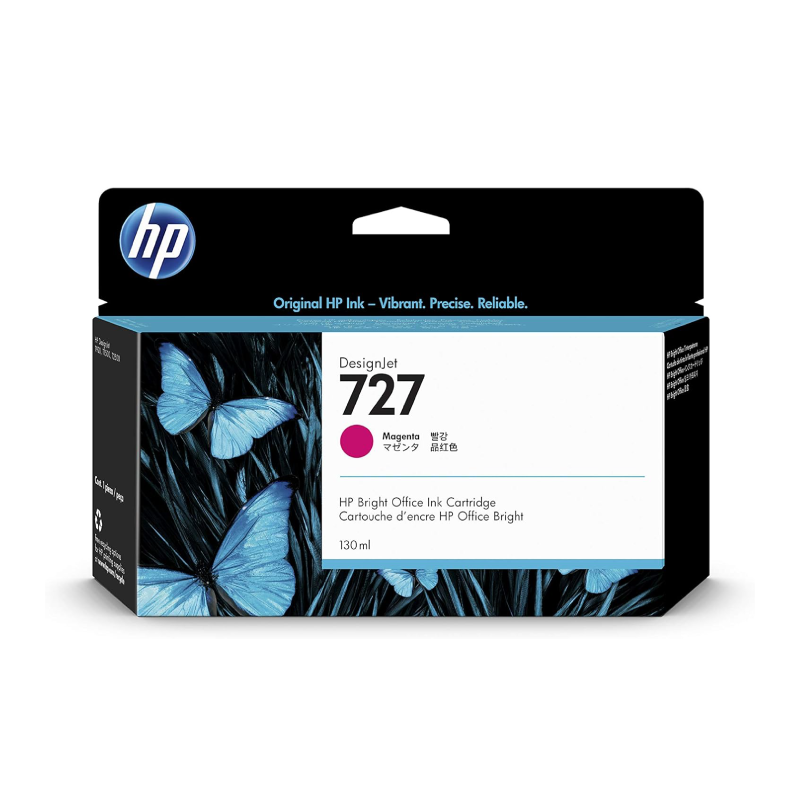 HP 727 Magenta Ink Cartridge, 130ml (B3P20A)