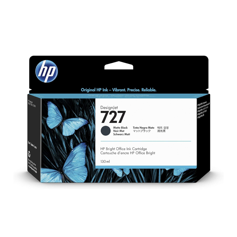 HP 727 Matte Black Ink Cartridge, 130ml (B3P22A)