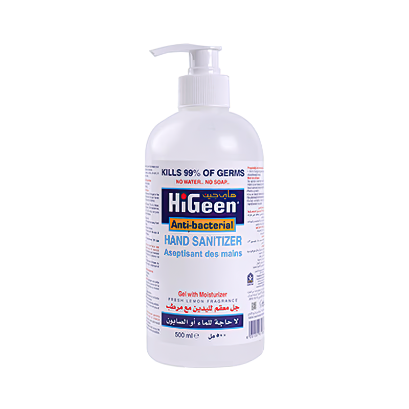 Hi Geen Hand Sanitizer Gel, Fresh Lemon Fragrance, 500ml