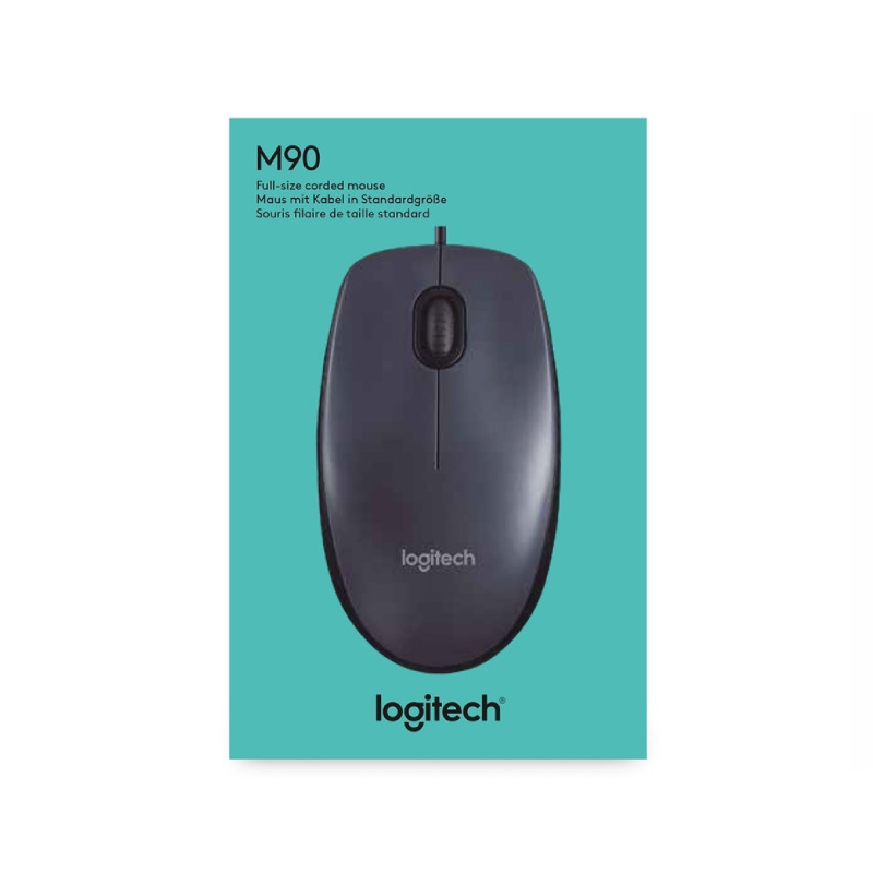Logitech Wired USB Mouse, Black (M90)