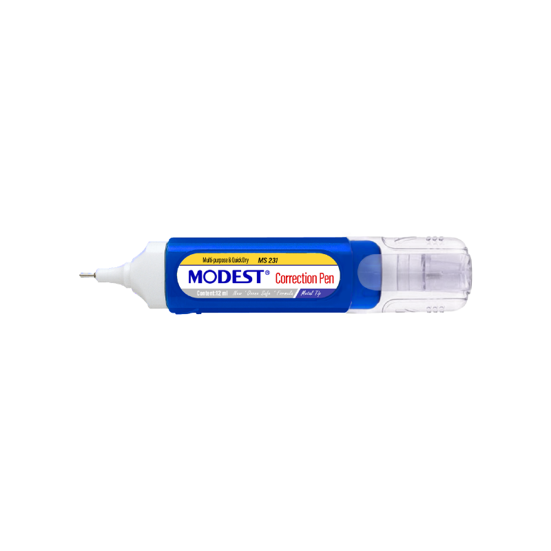 MODEST Correction Pen, Metal Tip, Fine Point, 12ml, White (MS-231)