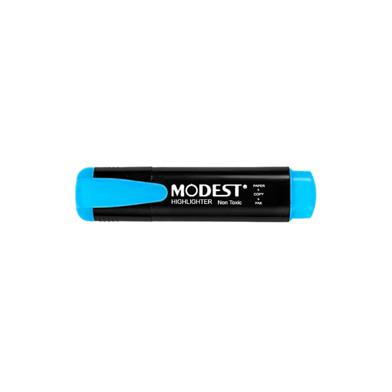 MODEST Highlighter with a Chisel Tip in Fluorescent Blue