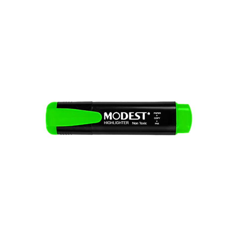 MODEST Highlighter with a Chisel Tip in Fluorescent Green