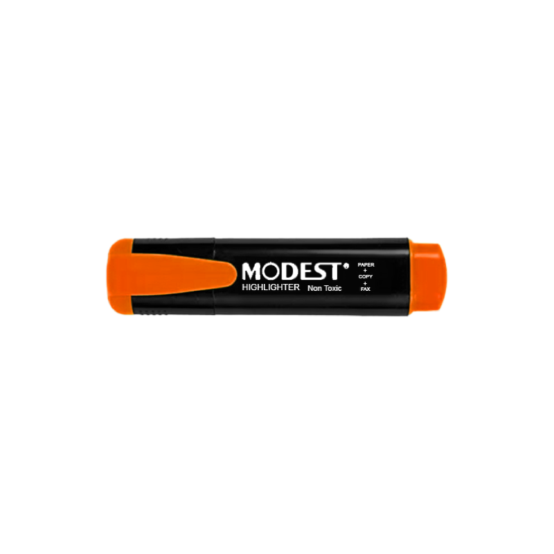 MODEST Highlighter with a Chisel Tip in Fluorescent Orange