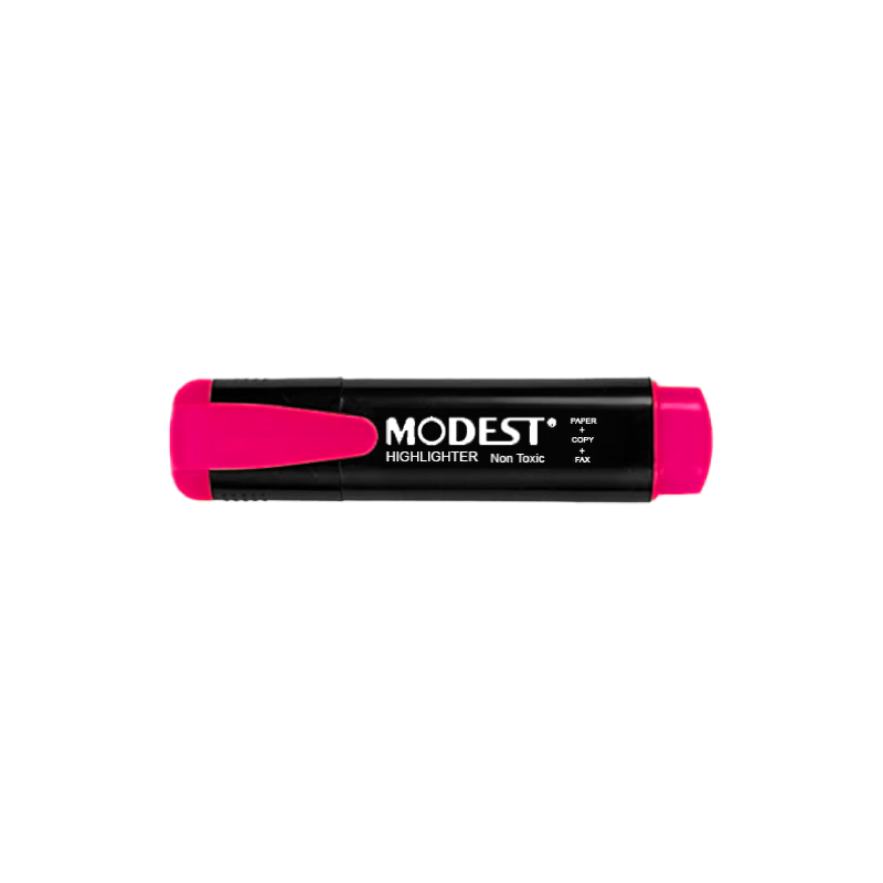MODEST Highlighter with a Chisel Tip in Fluorescent Pink