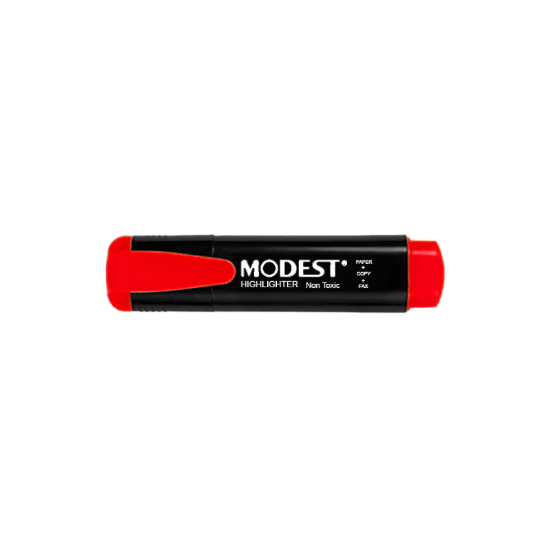 MODEST Highlighter with a Chisel Tip in Fluorescent Red