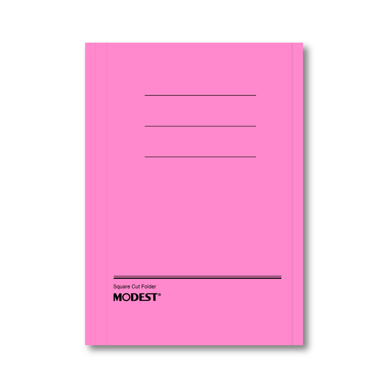 Square Cut Folders, Foolscap (Pack of 50) Pink
