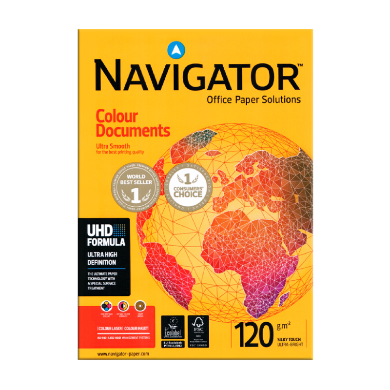 Navigator Color Documents A4 Multi-Purpose Paper, White, 120gsm, 250Sheets/ Ream