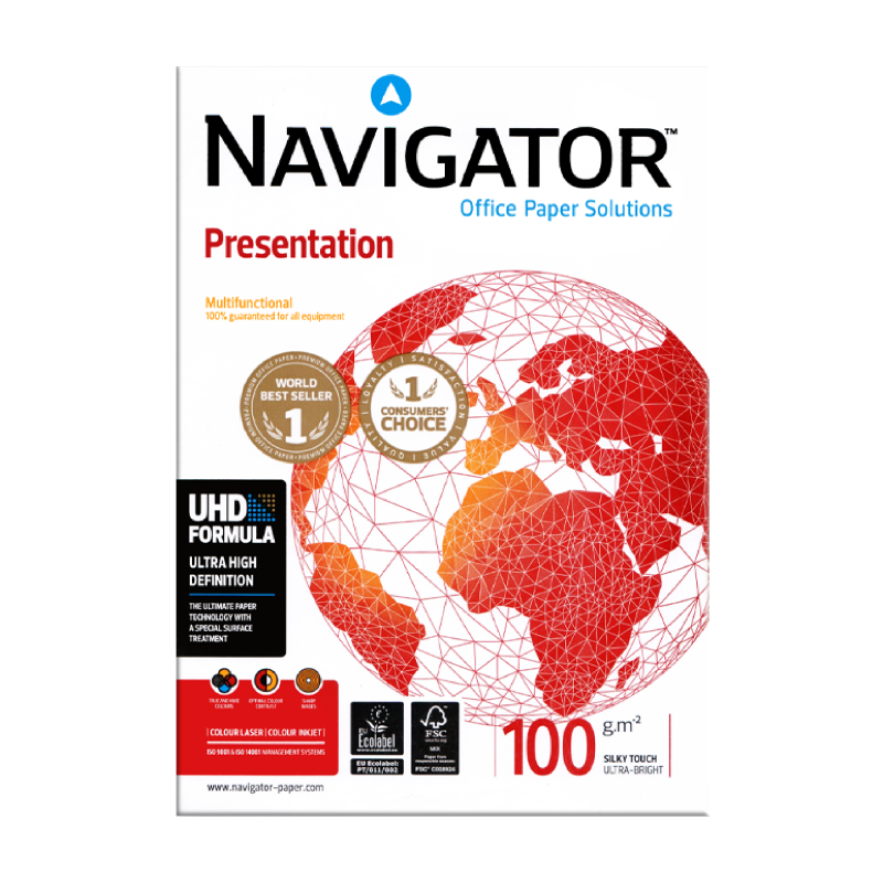 Navigator Presentation A4 Multi-Purpose Paper, White, 100gsm, 500Sheets/ Ream