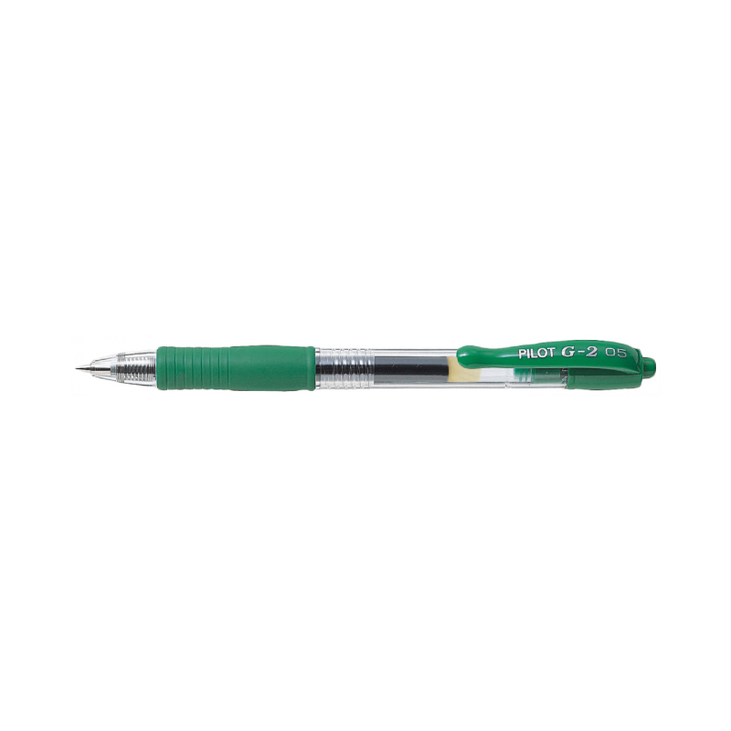 Pilot G-2 Gel Pen with an Extra Fine 0.5mm Point in Green Ink