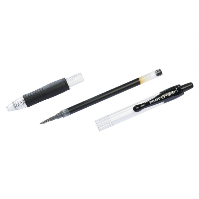 Exploded Ink Pen Pilot G-2 Retractable Gel Pen, Extra Fine Point, 0.5mm (BL-G2-5)