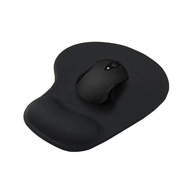 S-TEK Gel Mouse Pad with Wrist Rest Support, Black