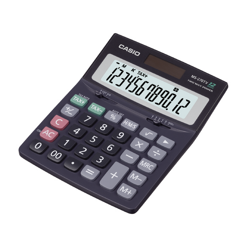 Casio 12-Digit Calculator, Desktop Type (MS-270TV)
