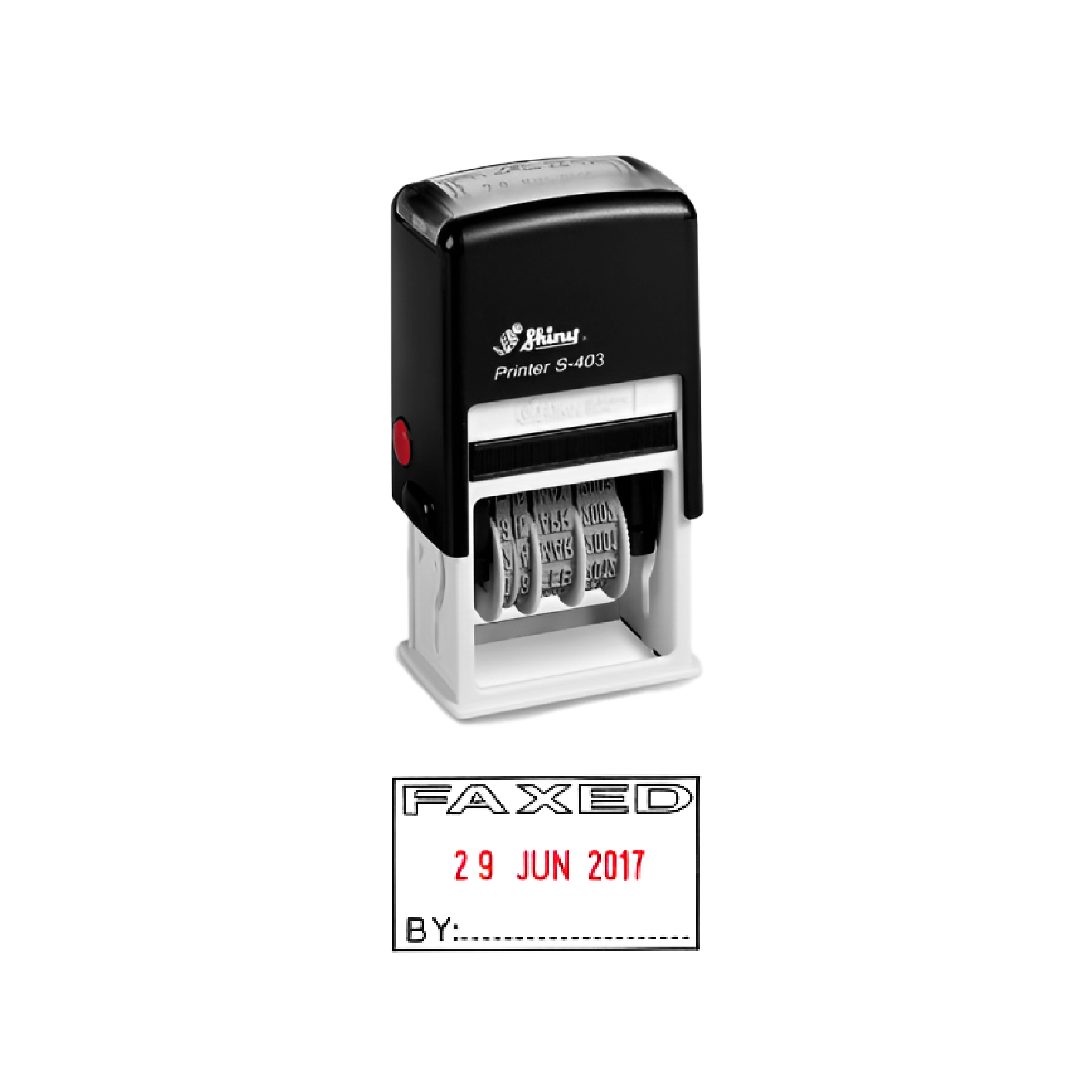 Shiny Self-Inking Date Stamp, FAXED (S-403)