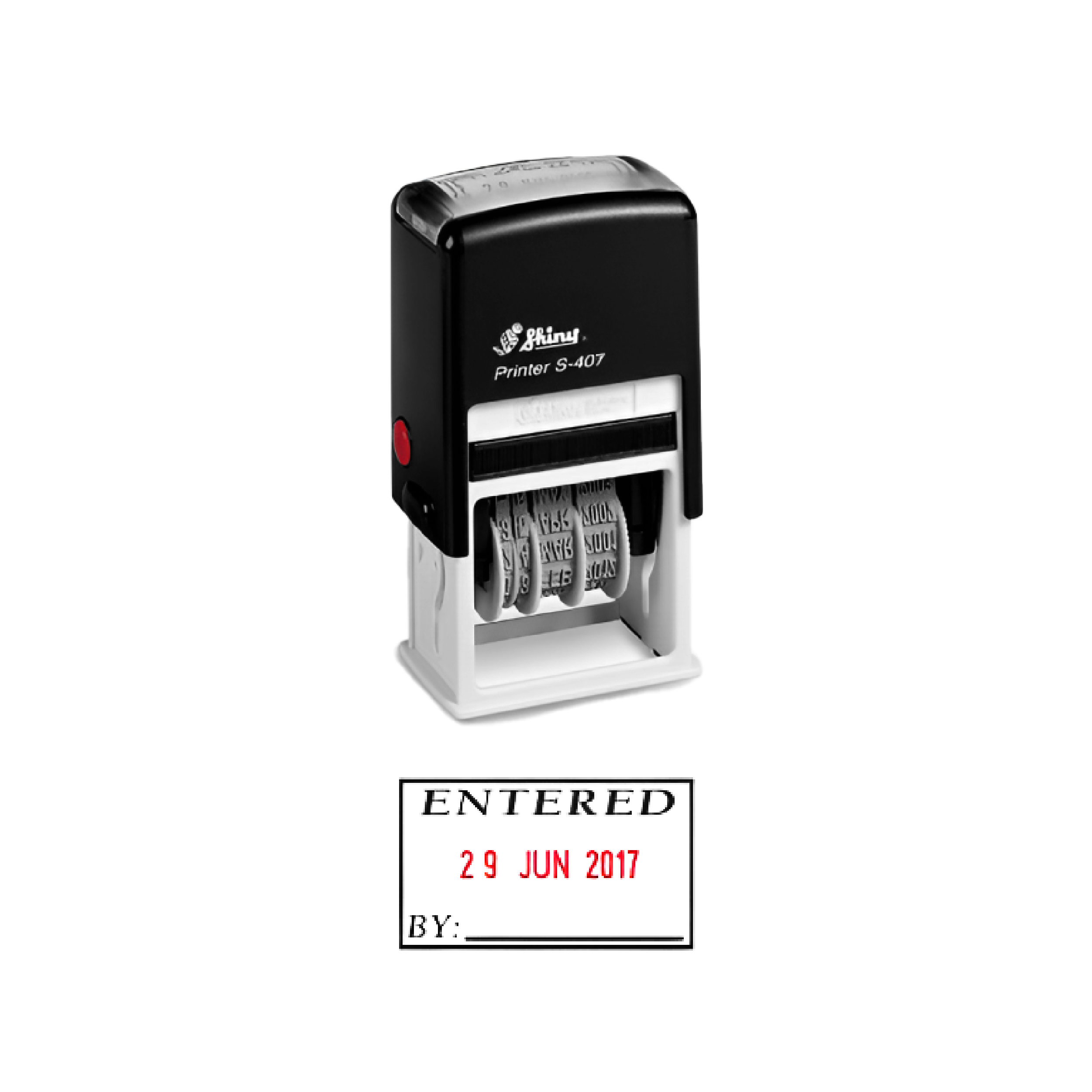 Shiny Self-Inking Date Stamp, ENTERED (S-407)