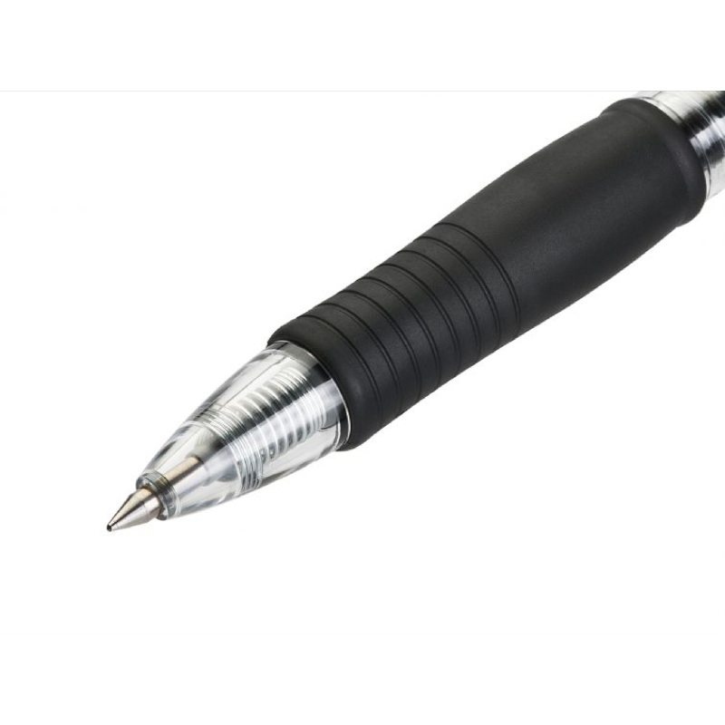 Close-up view of the Pilot G-2 Gel Pen's Extra Fine 0.5mm Tip in Black Ink