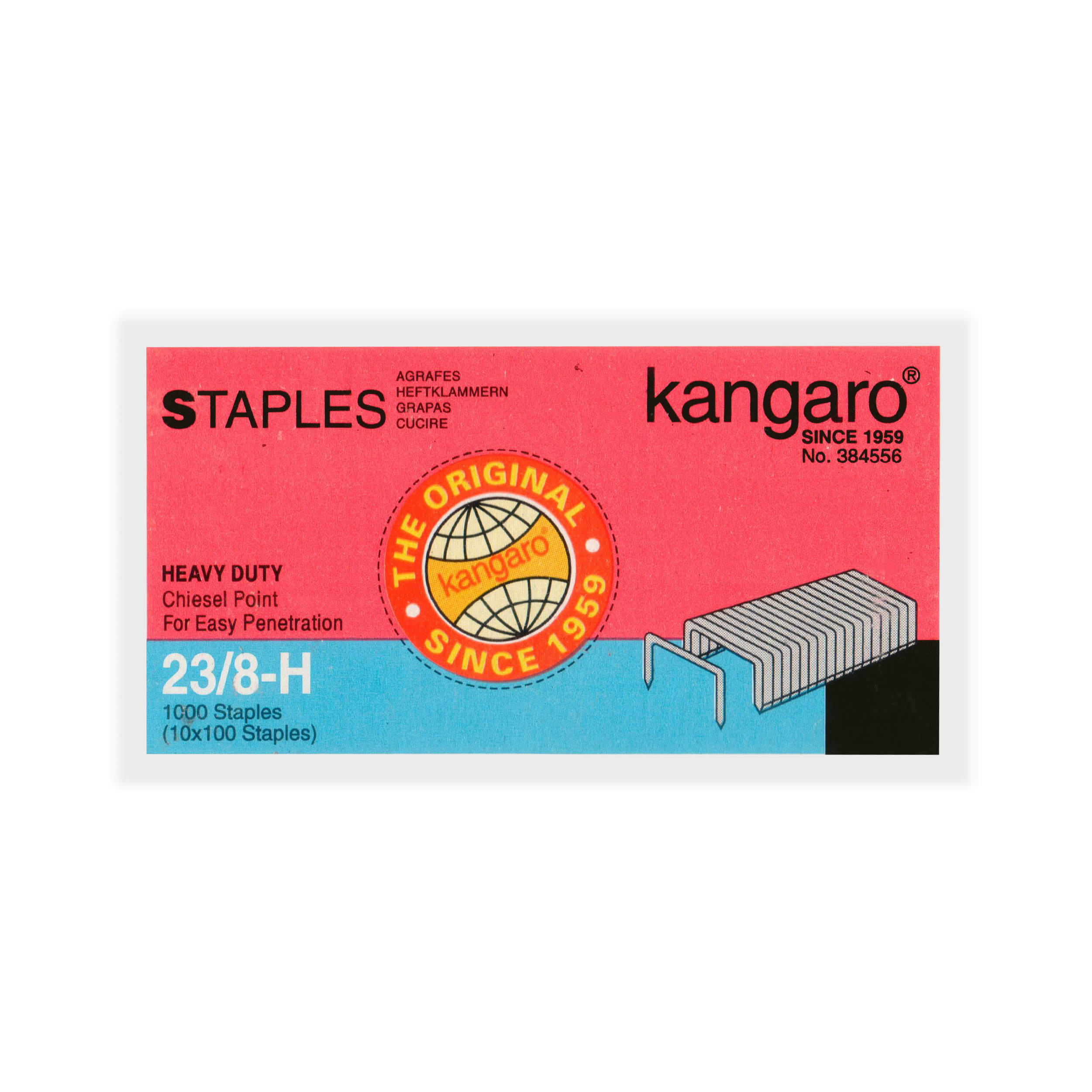 Kangaro Staples, 1000/Box (No.23/8-H)
