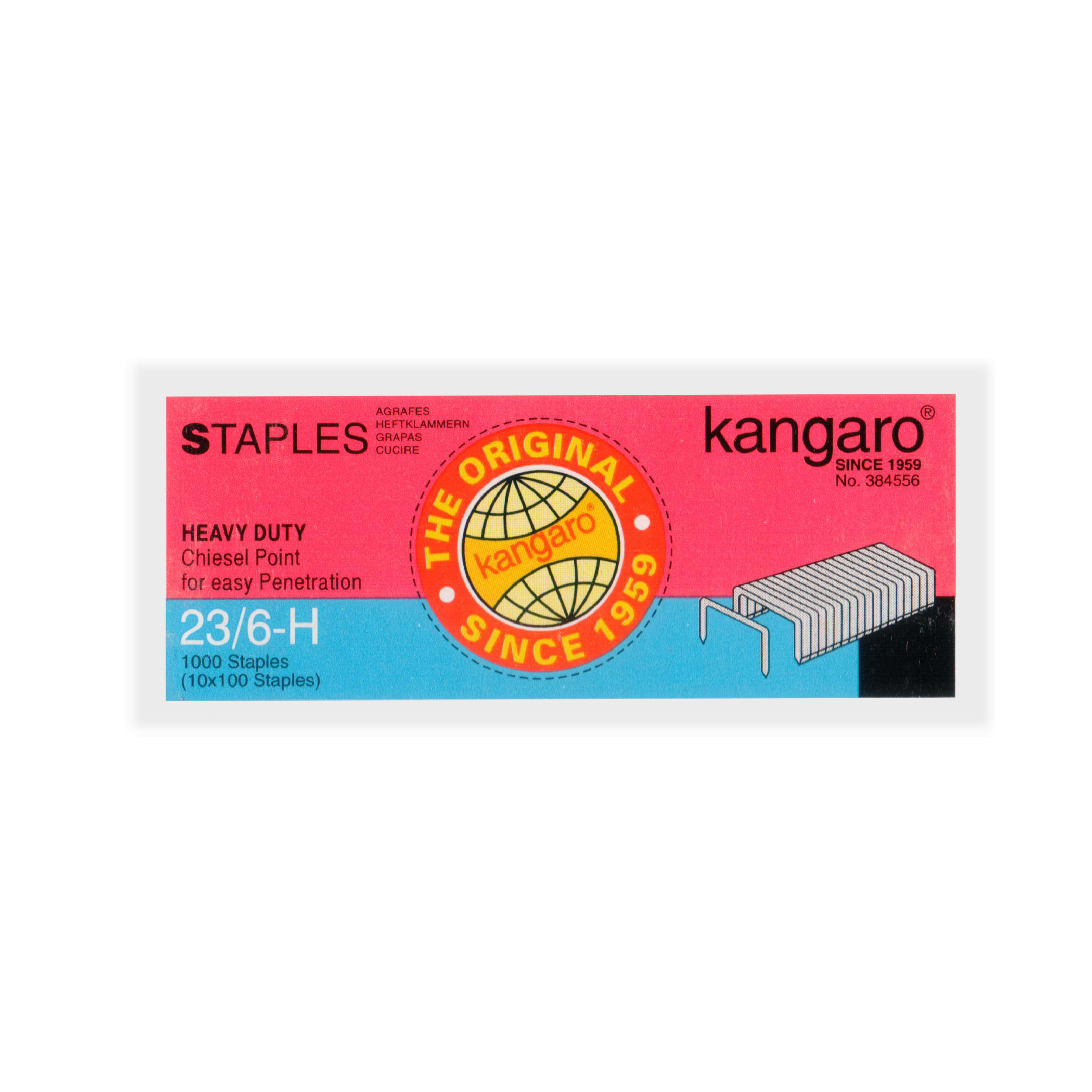 Kangaro Staples, 1000/Box (No.23/6-H)