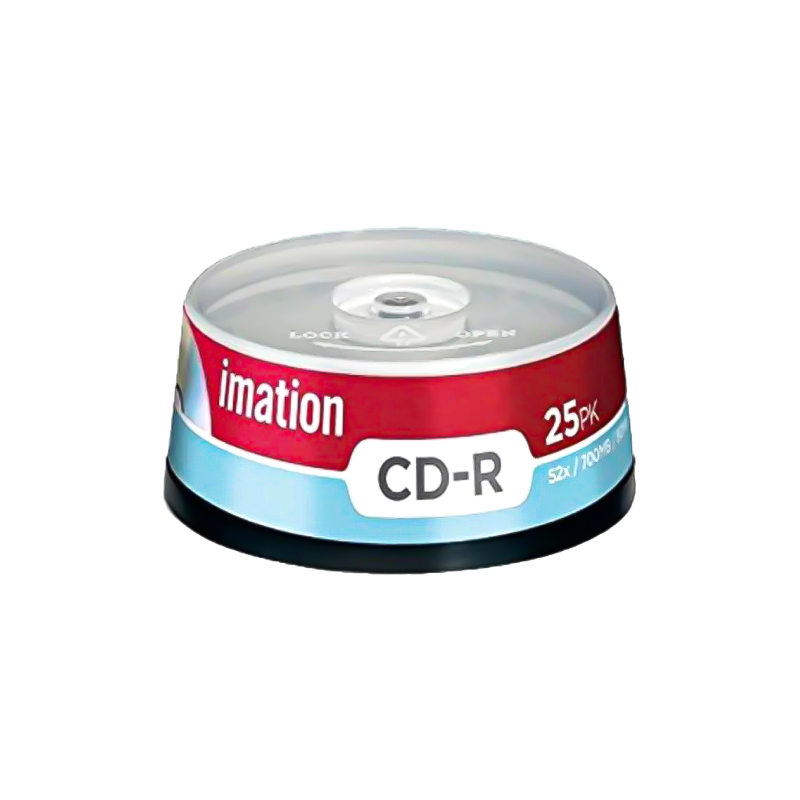 imation 52x CD-R, 700MB Capacity, 80min, 25 Pack Spindle