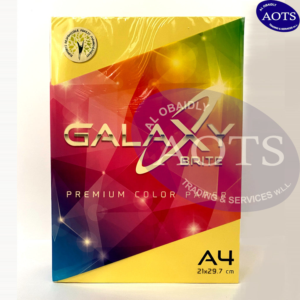 Galaxy Colour Paper - Yellow A4 80gsm, 500sheets/Ream