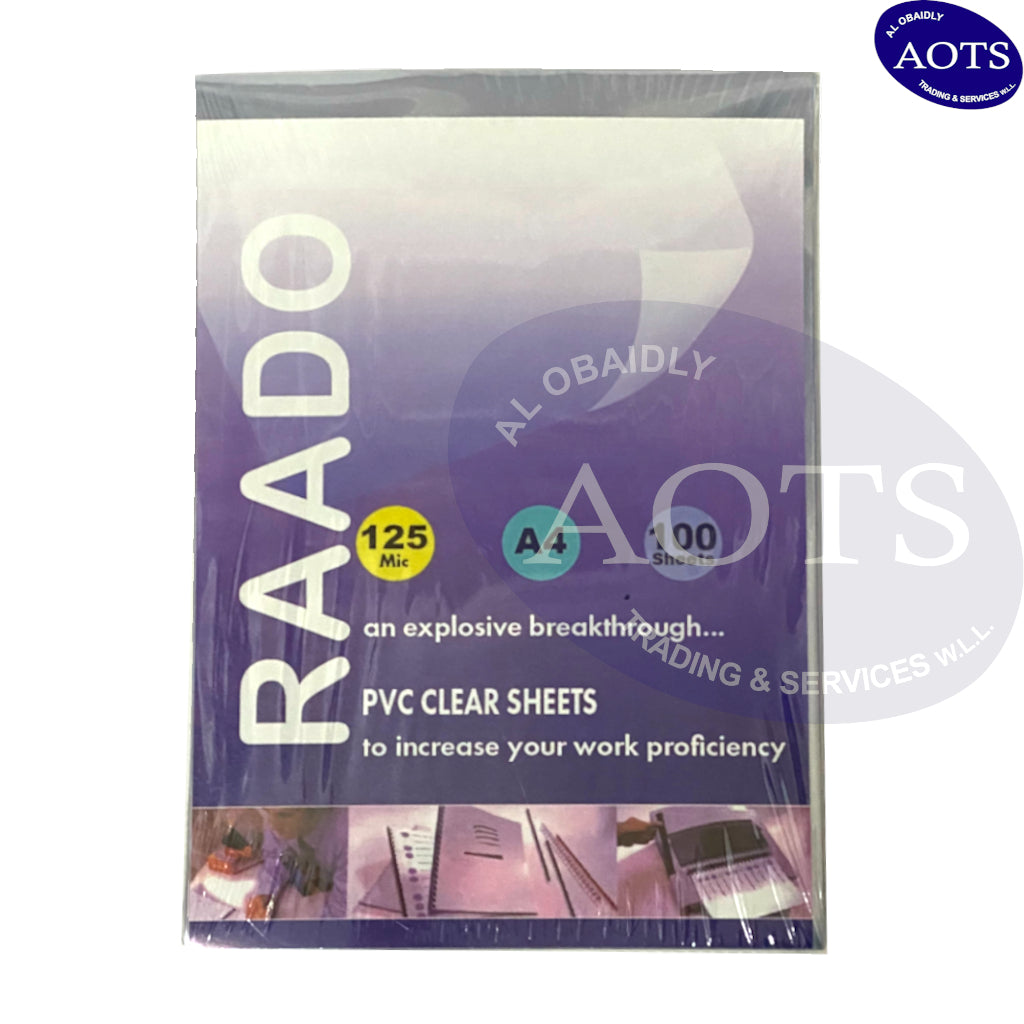 RAADO | PVC Clear Sheet - A4 125micron