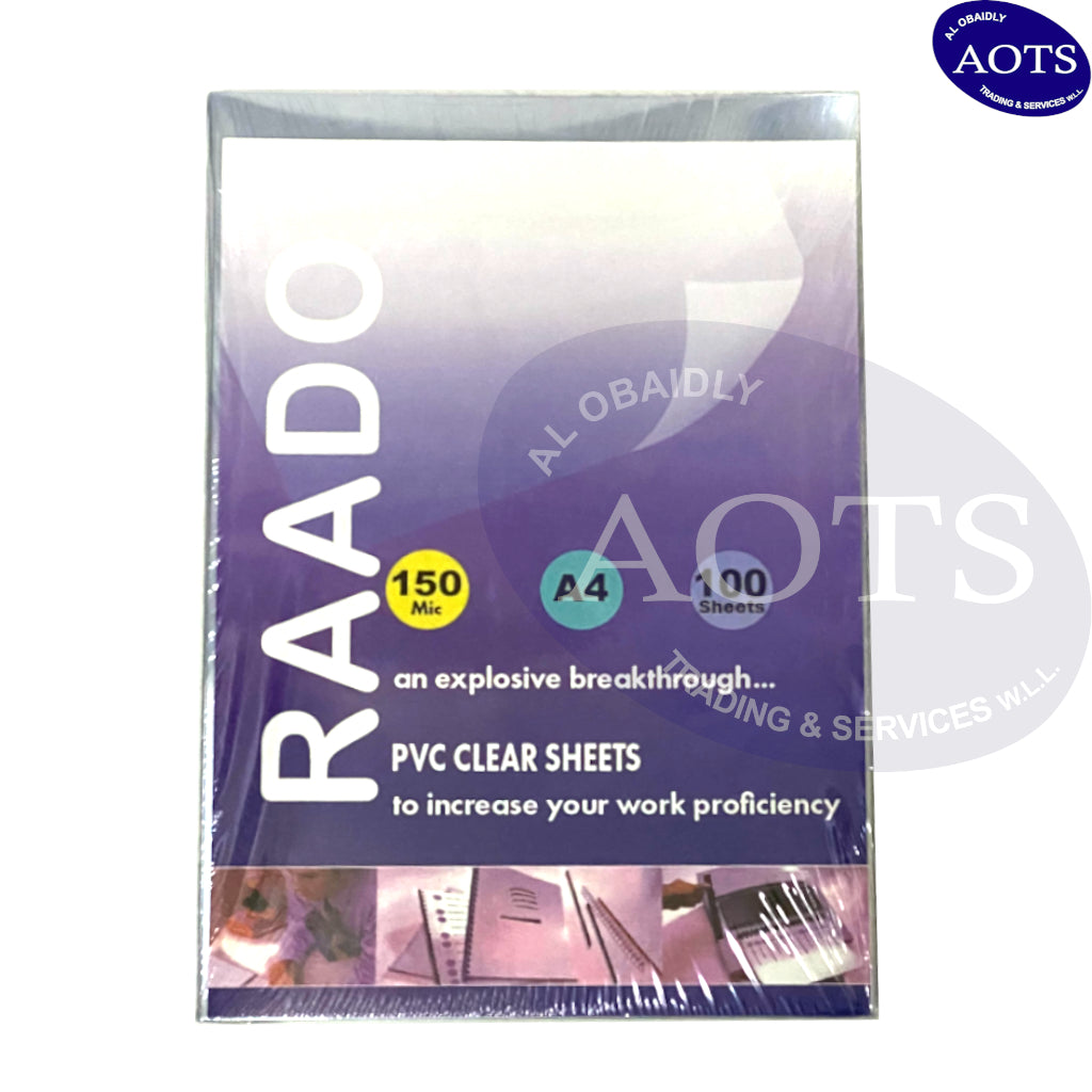RAADO | PVC Clear Sheet - A4 150micron