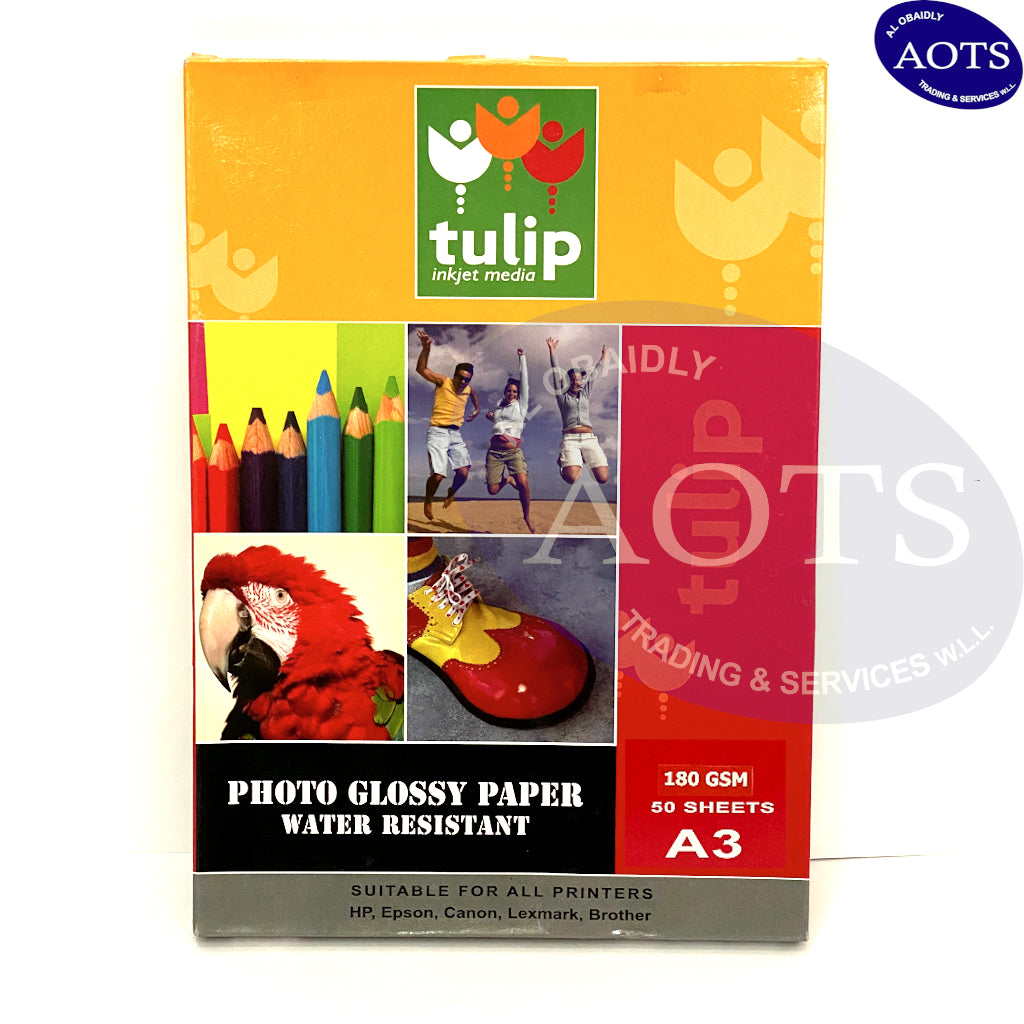 Tulip Photo Glossy Paper - A3 180gsm, 50sheets