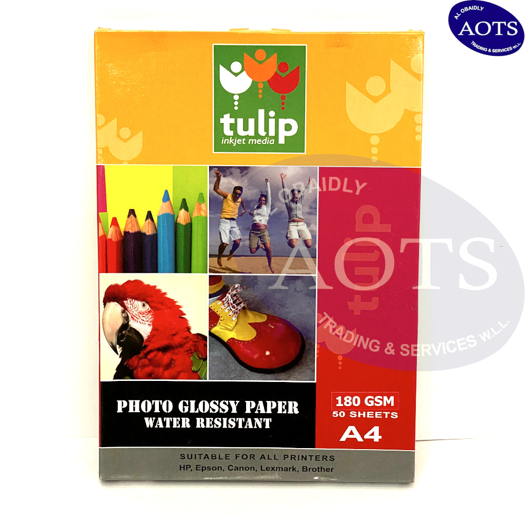 Tulip Photo Glossy Paper - A4 180gsm, 50sheets